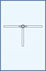 Dreiweghahn, komplett mit PTFE-Küken, T - Bohrung