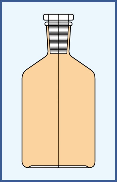Bottles reagent - Steilbrust - narrow mouth, ground-in flat stopper - amber