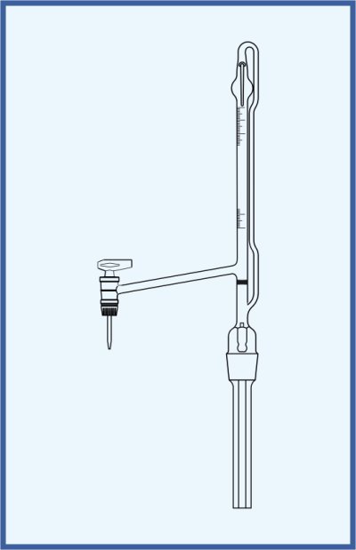 Automatic burettes according to Pellet - lateral key, QUALICOLOR - lateral glass key, class B