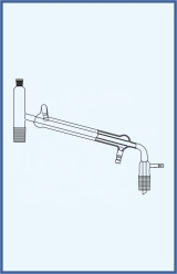 Distilling link with Liebig condenser, vacuum receiver adapter and hose connection