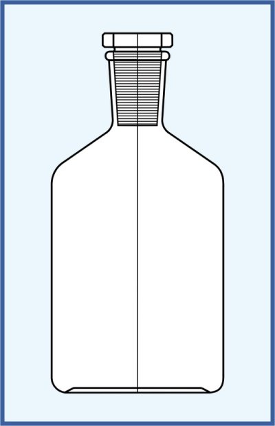 narrow mouth, ground-in flat stopper - clear