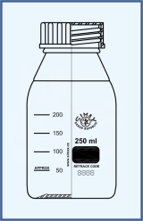 with blue cap 140 °C resiatant, screw GL 45 - clear with blue cap 140 °C resiatant, screw GL 45 - clear