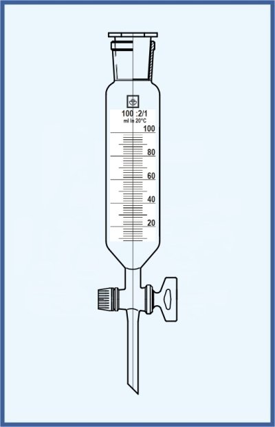 Scheidetrichter zylindrisch - mit NS Stopfen und NS Glashahn