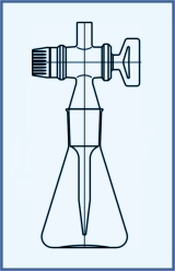 Weighing bottle for corrosive liquids with stopcock with glass key