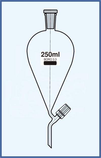 Funnels separatory conical acc. to Squibb - with SJ stopper and teflon valve