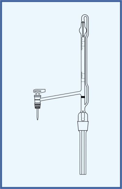 Automatische Bürette nach Pellet - seitliches Küken, QUALICOLOR - seitliches Glas-Küken, mit Schellbach-Streifen, Klasse AS