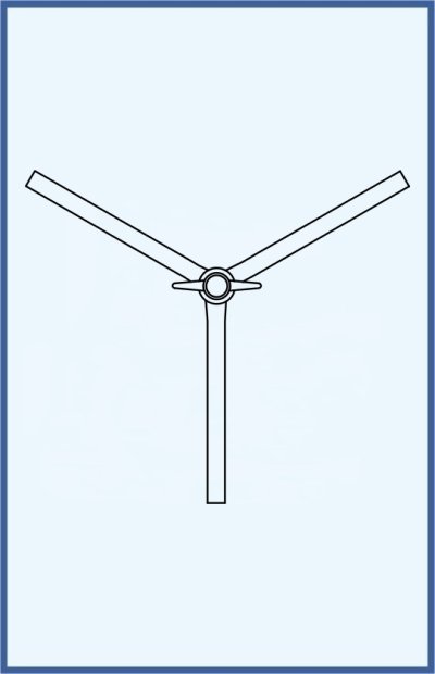 Stopcocks, valve and keys - Y-bore stopcock, complete with PTFE key