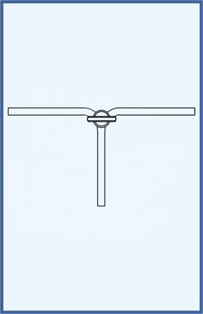 Stopcocks, valve and keys - 3 - way stopcock acc. to Czako, complete with glass key