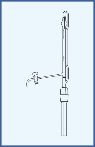 Automatic burettes according to Pellet - with stopcock, QUALICOLOR - glass key, with Schellbach stripe, class B