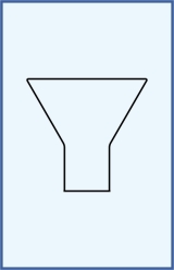 Funnel filling, with short wide stem Funnel filling, with short wide stem