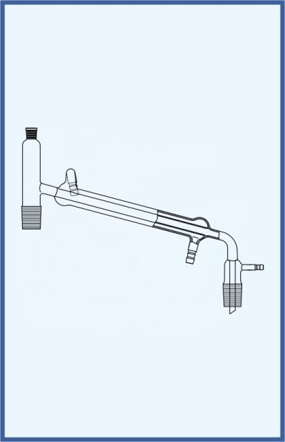 Distilling link with Liebig condenser, vacuum receiver adapter and hose connection